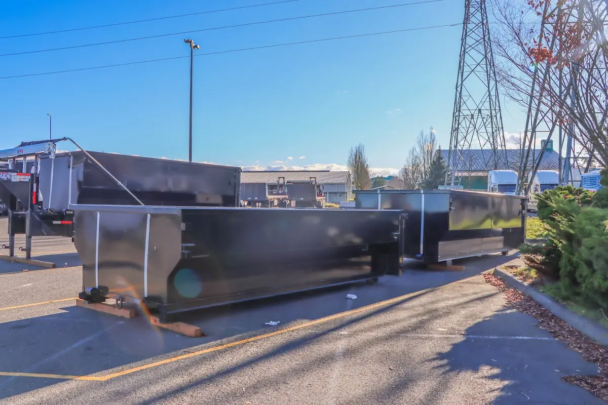 Roll-off dumpster ready for waste disposal at job site for 3 Yard Dumpster Rental in Martins Ferry